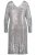 Ulla Popken 804863 Vestido de lantejoulas com decote em V Prateado - Vestidos de noite - Vestidos de festa em tamanhos grandes