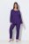 Ulla Popken 812441 Pijama de manga comprida com renda Azul real - Pijamas/Loungewear - 