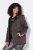 Ulla Popken 812880 Casaco de malha polar com pelo teddy Taupe - Roupa polar - 
