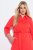 Ulla Popken 815217 Vestido camiseiro evasê com cinto para atar Rosa - Vestidos midi - Vestidos Midi Tamanhos Grandes