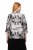 Ulla Popken 816673 Blazer oversize em jacquard com manga 3/4 Preto - Blazers e Coletes - Blazers em Tamanhos Grandes