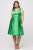 Ulla Popken 817135 Vestido de noite evasê com decote em V Verde - Vestidos de noite - Vestidos de festa em tamanhos grandes