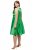Ulla Popken 817135 Vestido de noite evasê com decote em V Verde - Vestidos de noite - Vestidos de festa em tamanhos grandes