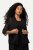 Ulla Popken 817211 Casaco oversize em chiffon com gola xaile Preto - Jaquetas - Casacos plus size para mulher