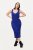 Ulla Popken 817591 Vestido de malha com decote em V Azul - Vestidos de malha - 