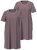 Ulla Popken 819289 Camisa de noite de manga curta pack de 2 Castanho - Camisas de noite - 