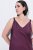 Ulla Popken 820341 Vestido de cetim sem mangas com decote em V Bordô - Vestidos de noite - Vestidos de festa em tamanhos grandes
