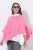 Ulla Popken 820512 Poncho de malha em mistura de lã com decote em V Rosa-claro - Ponchos e capas - 