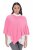 Ulla Popken 820512 Poncho de malha em mistura de lã com decote em V Rosa-claro - Ponchos e capas - 
