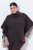 Ulla Popken 820620 Camisola poncho com gola alta Castanho mogno - Ponchos e capas - 
