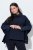 Ulla Popken 820620 Camisola poncho com gola alta Azul-marinho - Ponchos e capas - 
