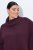 Ulla Popken 820620 Camisola poncho com gola alta Ameixa - Ponchos e capas - 