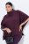 Ulla Popken 820620 Camisola poncho com gola alta Ameixa - Ponchos e capas - 