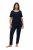 Ulla Popken 821244 Pijama às bolinhas Azul-marinho - Pijamas/Loungewear - 