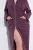 Ulla Popken 821543 Roupão turco às riscas com fecho Castanho - Robes & roupões - 