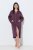 Ulla Popken 821543 Roupão turco às riscas com fecho Castanho - Robes & roupões - 