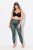 Ulla Popken 823383 Leggings de meia às bolinhas Verde azeitona - Collants & meias - 