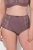 Ulla Popken 825788 Cuecas de cintura alta com renda Castanho - Cuecas - 
