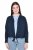 Ulla Popken 827116 Bolero de gola alta em mistura de linho Azul-marinho - Boleros - 
