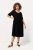 Ulla Popken 829837 Vestido de mistura de linho de manga curta Preto - Vestidos de verão - Vestidos de verão plus size