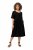 Ulla Popken 829837 Vestido de mistura de linho de manga curta Preto - Vestidos de verão - Vestidos de verão plus size