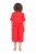 Ulla Popken 829837 Vestido de mistura de linho de manga curta Vermelho - Vestidos de verão - Vestidos de verão plus size