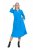 Ulla Popken 831004 Vestido midi de manga comprida com decote em V Azul real - Vestidos midi - Vestidos Midi Tamanhos Grandes