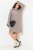 Ulla Popken 831589 Vestido de malha de manga comprida com gola alta Cinzento - Vestidos de malha - 