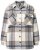 Ulla Popken 831641 Sobrecamisa aos quadrados em mistura de lã Antracite - Jaquetas - Casacos plus size para mulher