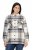 Ulla Popken 831641 Sobrecamisa aos quadrados em mistura de lã Antracite - Jaquetas - Casacos plus size para mulher