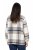 Ulla Popken 831641 Sobrecamisa aos quadrados em mistura de lã Antracite - Jaquetas - Casacos plus size para mulher