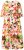 Ulla Popken 832512 Vestido de mistura de linho floral com manga 3/4 Vermelho - Vestidos maxi - Vestidos maxi plus size para mulher