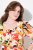 Ulla Popken 832512 Vestido de mistura de linho floral com manga 3/4 Vermelho - Vestidos maxi - Vestidos maxi plus size para mulher