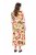 Ulla Popken 832512 Vestido de mistura de linho floral com manga 3/4 Vermelho - Vestidos maxi - Vestidos maxi plus size para mulher