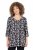 Ulla Popken Snowflake Print 3/4 Sleeve A-Line Tee Black - T-shirts estampadas para mulher - 
