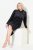 Ulla Popken 834550 Vestido de manga comprida com capuz Preto - Vestidos de moletom - 