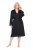 Ulla Popken 834837 Roupão quimono com renda Preto - Robes & roupões - 