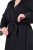 Ulla Popken 834837 Roupão quimono com renda Preto - Robes & roupões - 