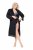 Ulla Popken 834837 Roupão quimono com renda Preto - Robes & roupões - 