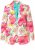 Ulla Popken 835230 Blazer floral de algodão Vermelho - Blazers e Coletes - Blazers em Tamanhos Grandes