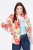 Ulla Popken 835230 Blazer floral de algodão Vermelho - Blazers e Coletes - Blazers em Tamanhos Grandes