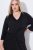 Ulla Popken 836514 Vestido midi com manga 3/4 Preto - Vestidos midi - Vestidos Midi Tamanhos Grandes
