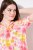 Ulla Popken 836739 Vestido de mistura de linho floral Branco - Vestidos de verão - Vestidos de verão plus size
