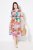 Ulla Popken 836746 Vestido midi floral com folhos Azul claro - Vestidos midi - Vestidos Midi Tamanhos Grandes