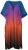 Ulla Popken 837090 Vestido Azul real - Cafetãs - 