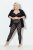 Ulla Popken 837949 Leggings de meia com padrão Preto - Collants & meias - 