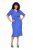 Ulla Popken 838765 Vestido de jersey de manga curta com decote em V Azul acinzentado - Vestidos midi - Vestidos Midi Tamanhos Grandes