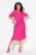 Ulla Popken 838765 Vestido de jersey de manga curta com decote em V Rosa - Vestidos - Vestidos para todos os tamanhos