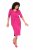 Ulla Popken 838765 Vestido de jersey de manga curta com decote em V Rosa - Vestidos - Vestidos para todos os tamanhos