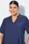 Ulla Popken 840367 Vestido midi de manga curta com decote em V Azul-marinho - Vestidos midi - Vestidos Midi Tamanhos Grandes